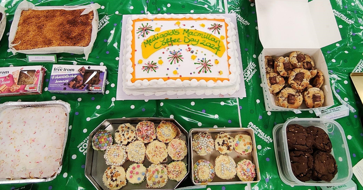 Celebrating Medigold Health's third successful Macmillan coffee morning